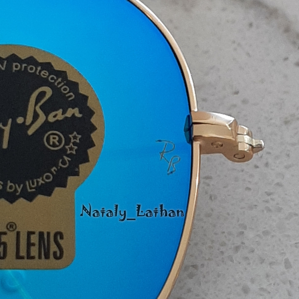 Ray Ban (Store Display) Aviator Blue Mirror Lens RB3025 - Picture 8 of 12